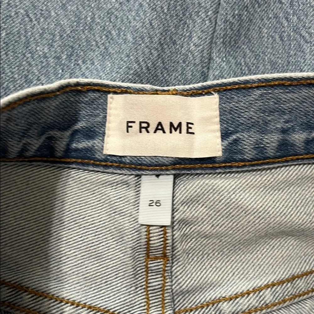 Frame Barrel High Rise Nappa Rips Distressed Cropped Jeans - Picture 13 of 15